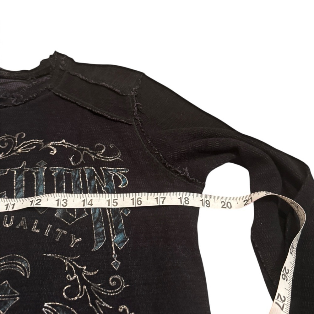 Affliction American Customs Oak Aged Reversible Thermal Med Indian Chief Scull - Picture 7 of 9